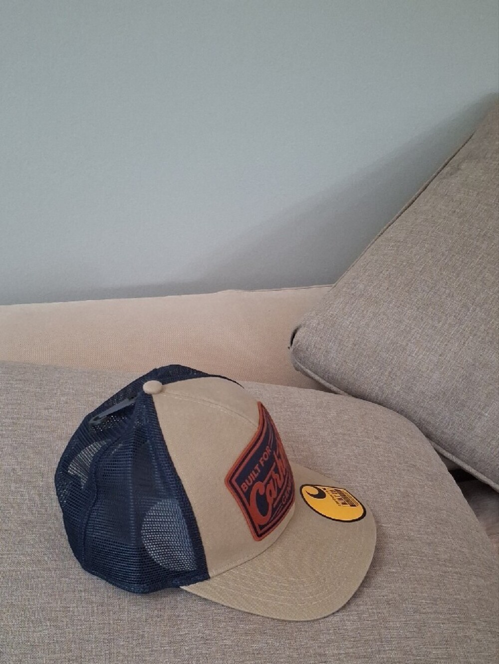 Carhartt Two-Tone Mesh Back Trucker Hat - Khaki & Navy - Picture 3 of 4